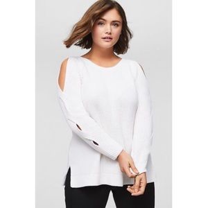 LOFT PLUS CUTOUT TWIST SWEATER